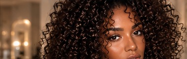 Illustrative curly hair campaign image